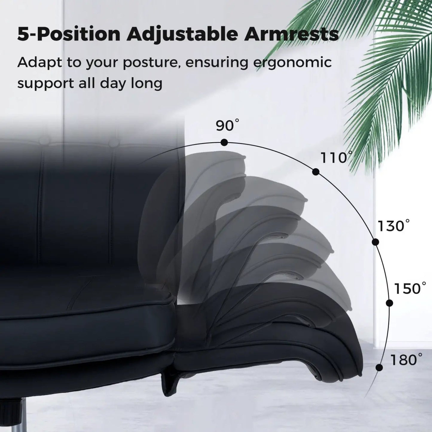 Criss Cross Chair with Swivel 5 Position Armrests