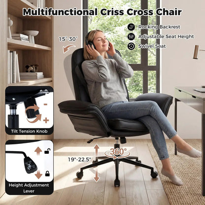 Criss Cross Chair with Swivel 5 Position Armrests