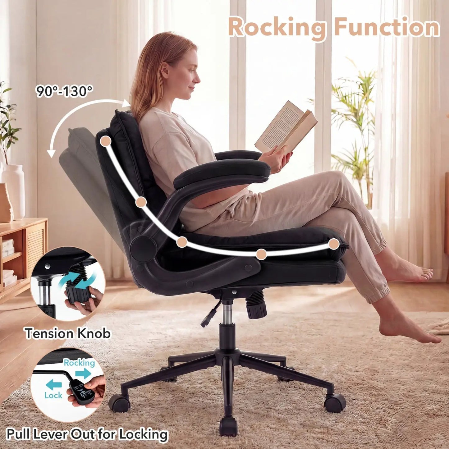 Criss Cross Chair on Wheels with Flip Up Arms