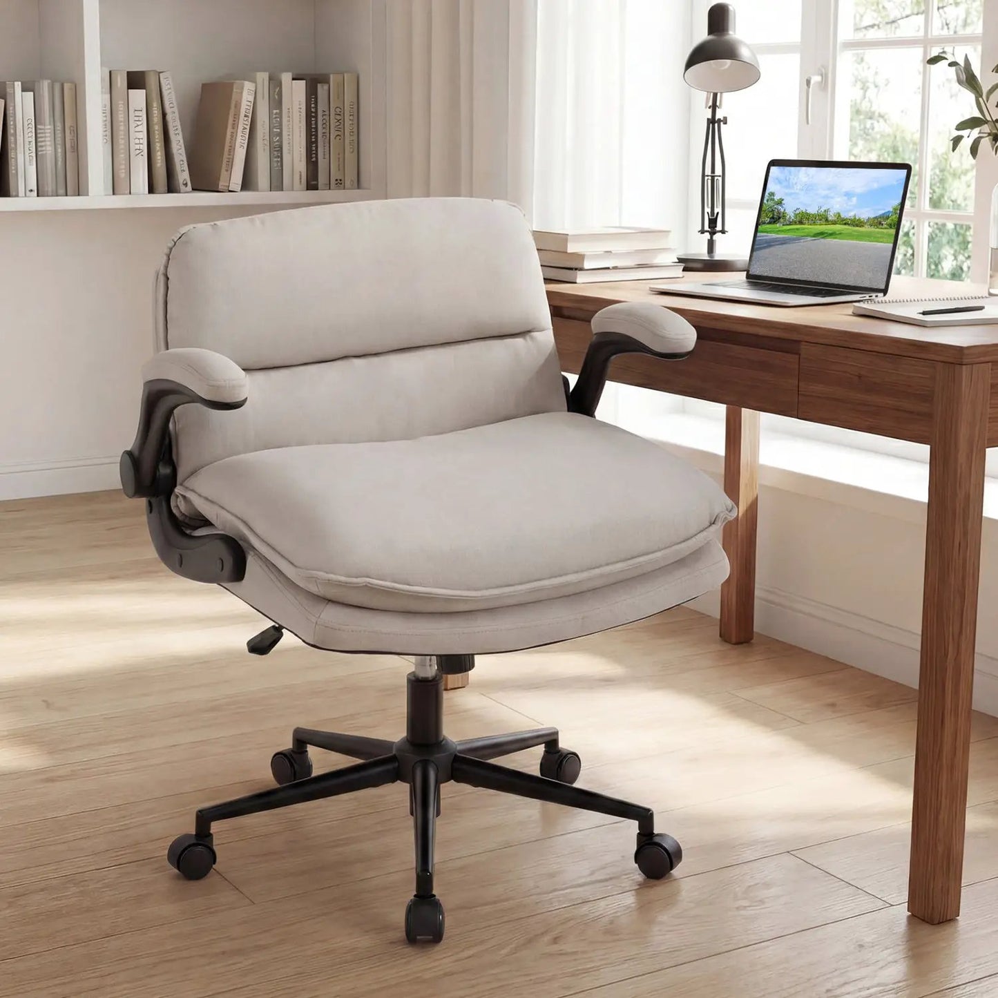 Criss Cross Chair on Wheels with Flip Up Arms