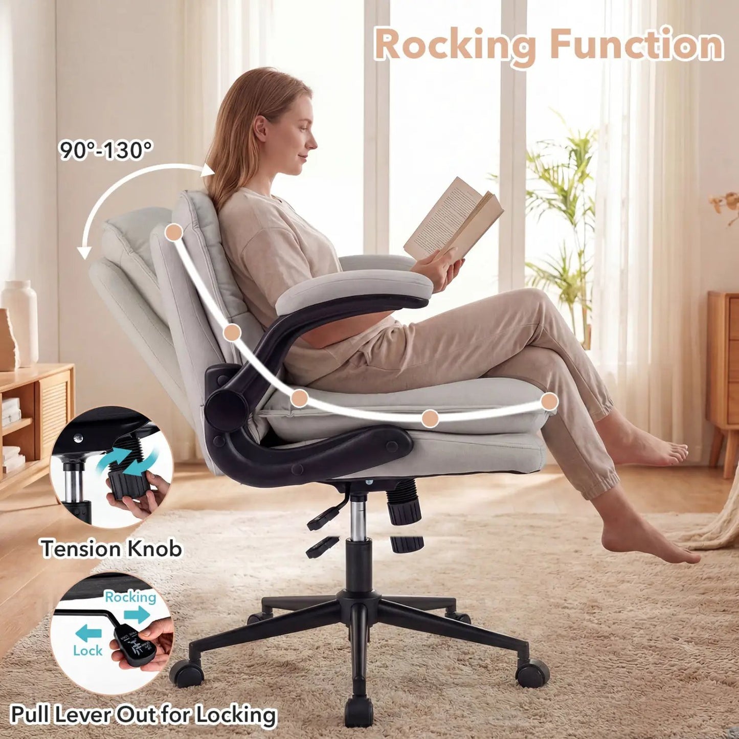 Criss Cross Chair on Wheels with Flip Up Arms