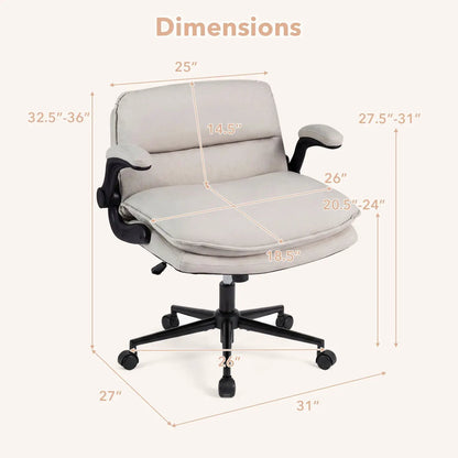Criss Cross Chair on Wheels with Flip Up Arms