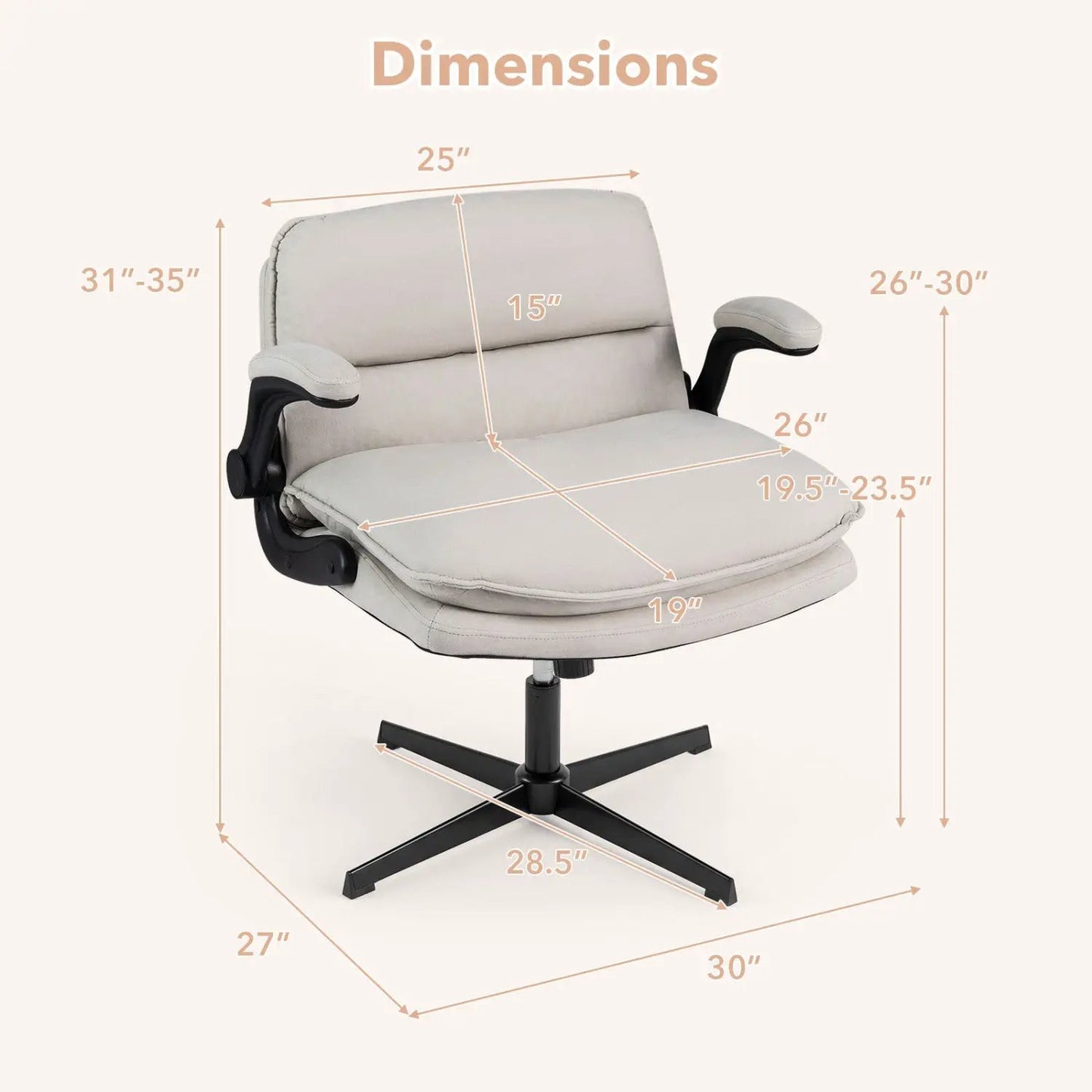 Criss Cross Chair With Flip Up Arms Ergonomic