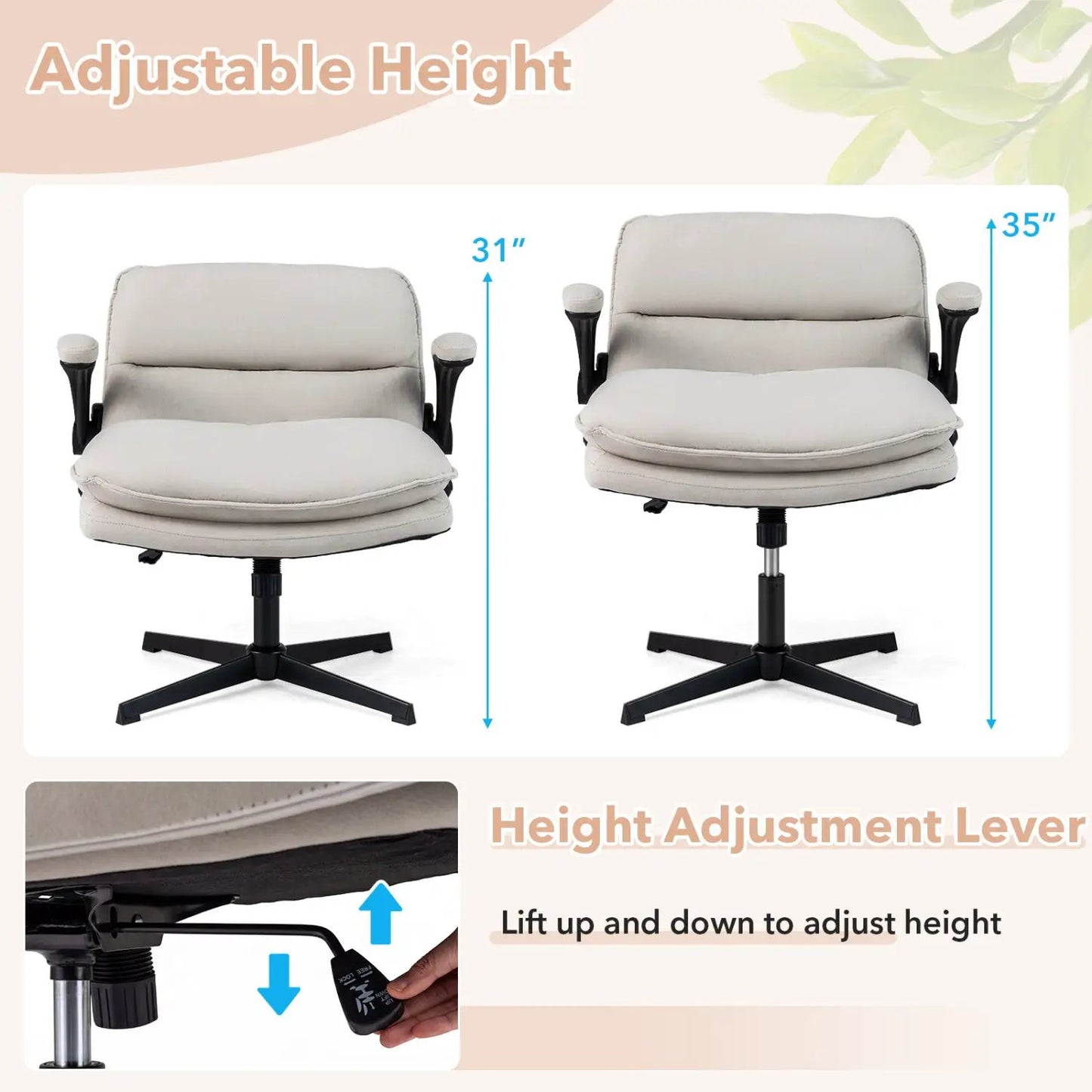 Criss Cross Chair With Flip Up Arms Ergonomic