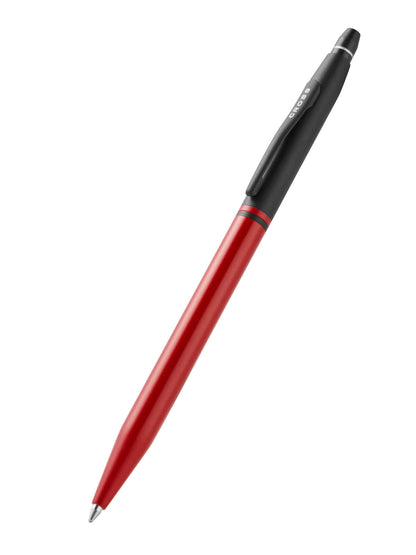 Cross Click tuxedo satin metallic red ballpoint pen with black cap, silver tip on Tampa Home & Garden Store