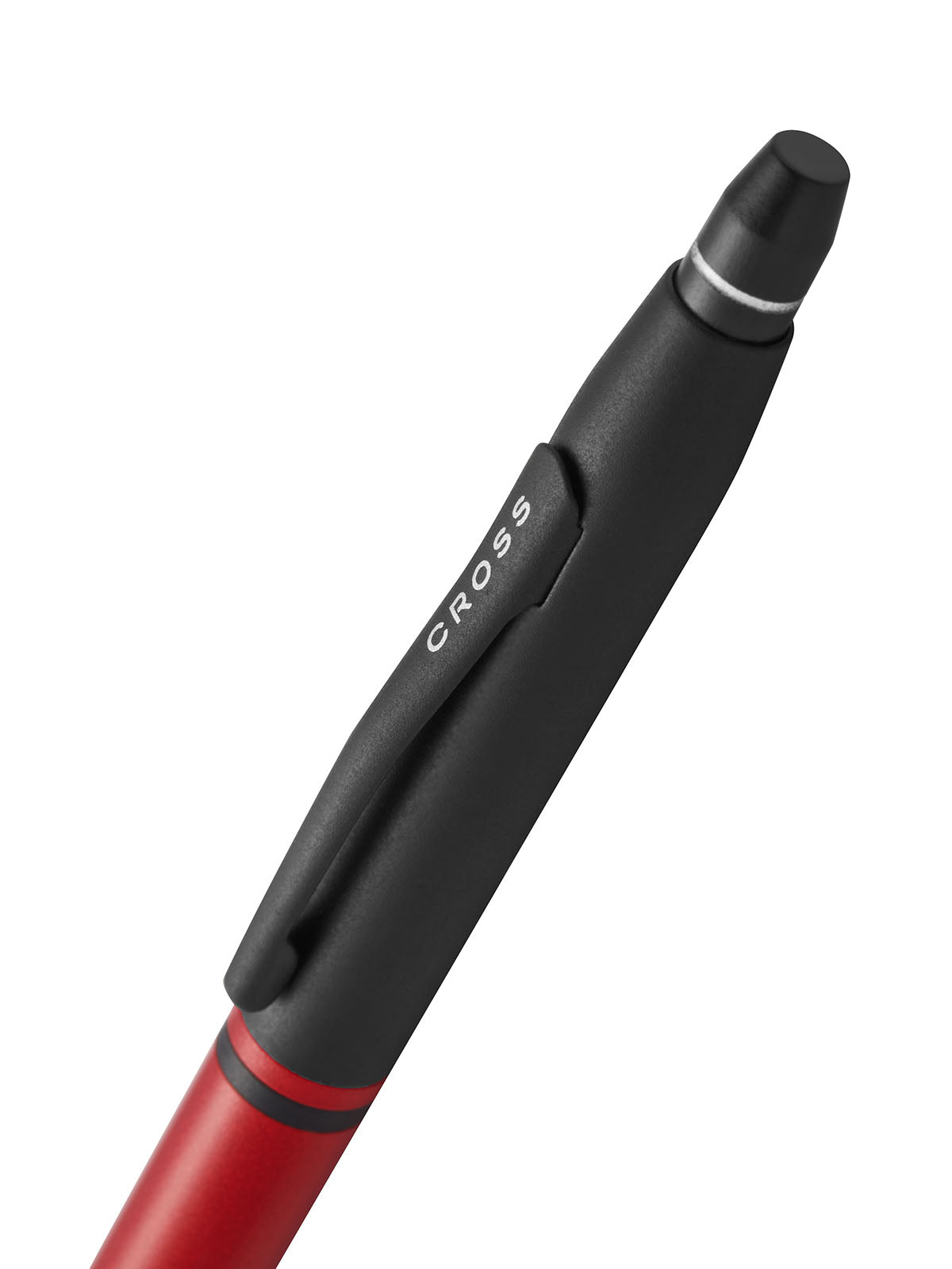Cross Click tuxedo satin metallic red ballpoint pen with black upper body and red barrel on Tampa Home & Garden Store