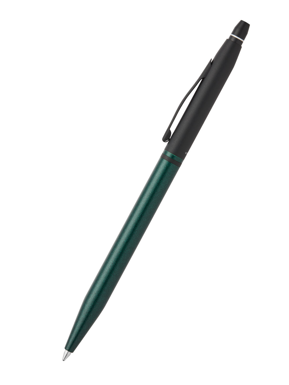 A.T. Cross Click Tuxedo Satin Metallic Green ballpoint pen with black cap and clip on Tampa Home & Garden Store
