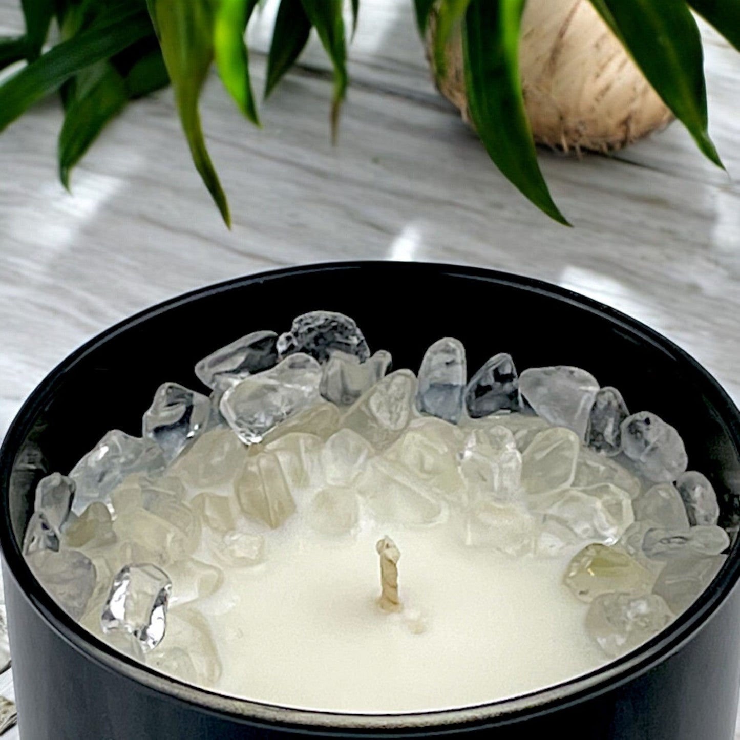 Crown Chakra Crystal Candle with Crystal Quartz | Coconut-Soy Wax Candle, 9oz - Tampa Home & Garden Store