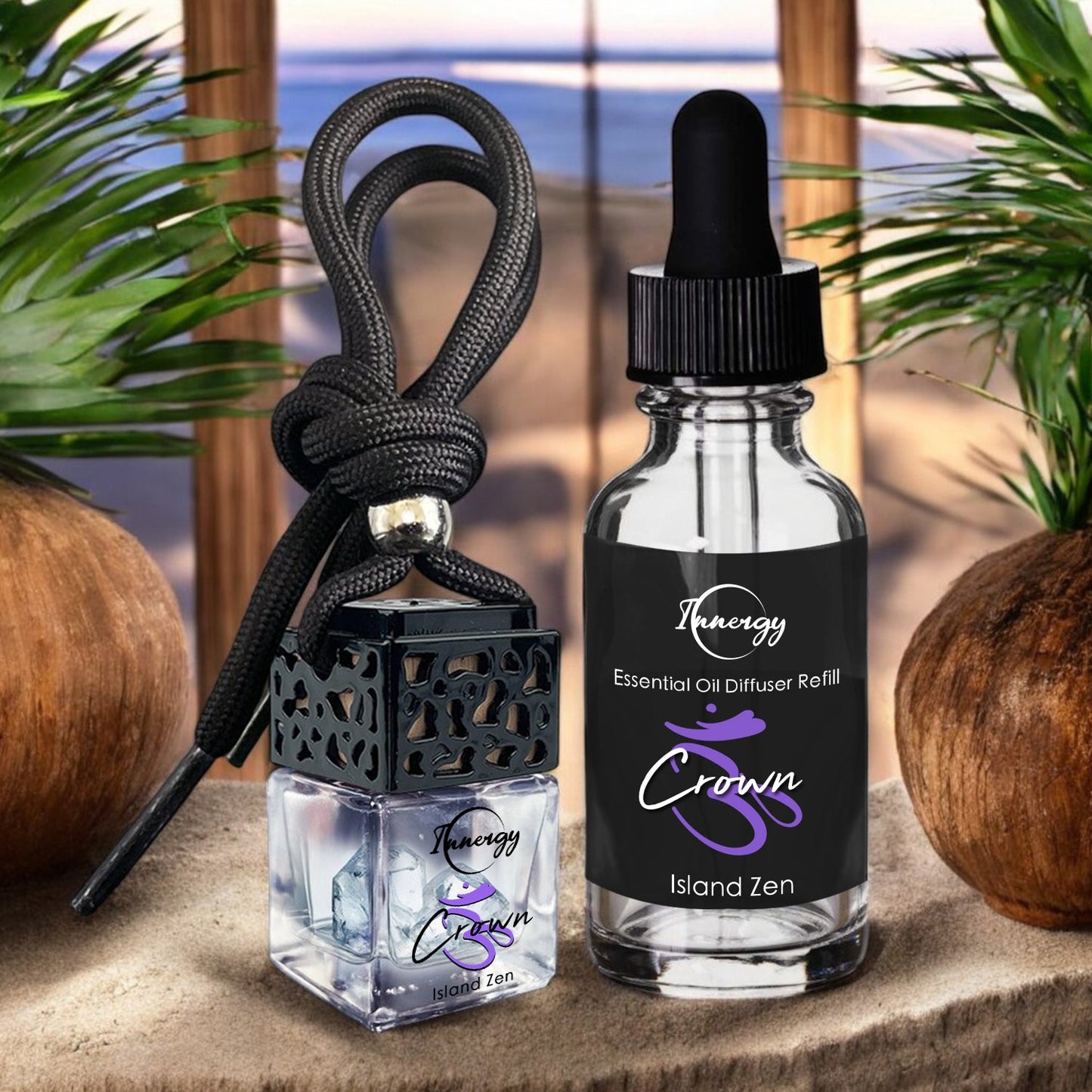 Crown Chakra Crystal-Enhanced Oil Diffuser, Car Air Freshener, 8ml - Tampa Home & Garden Store