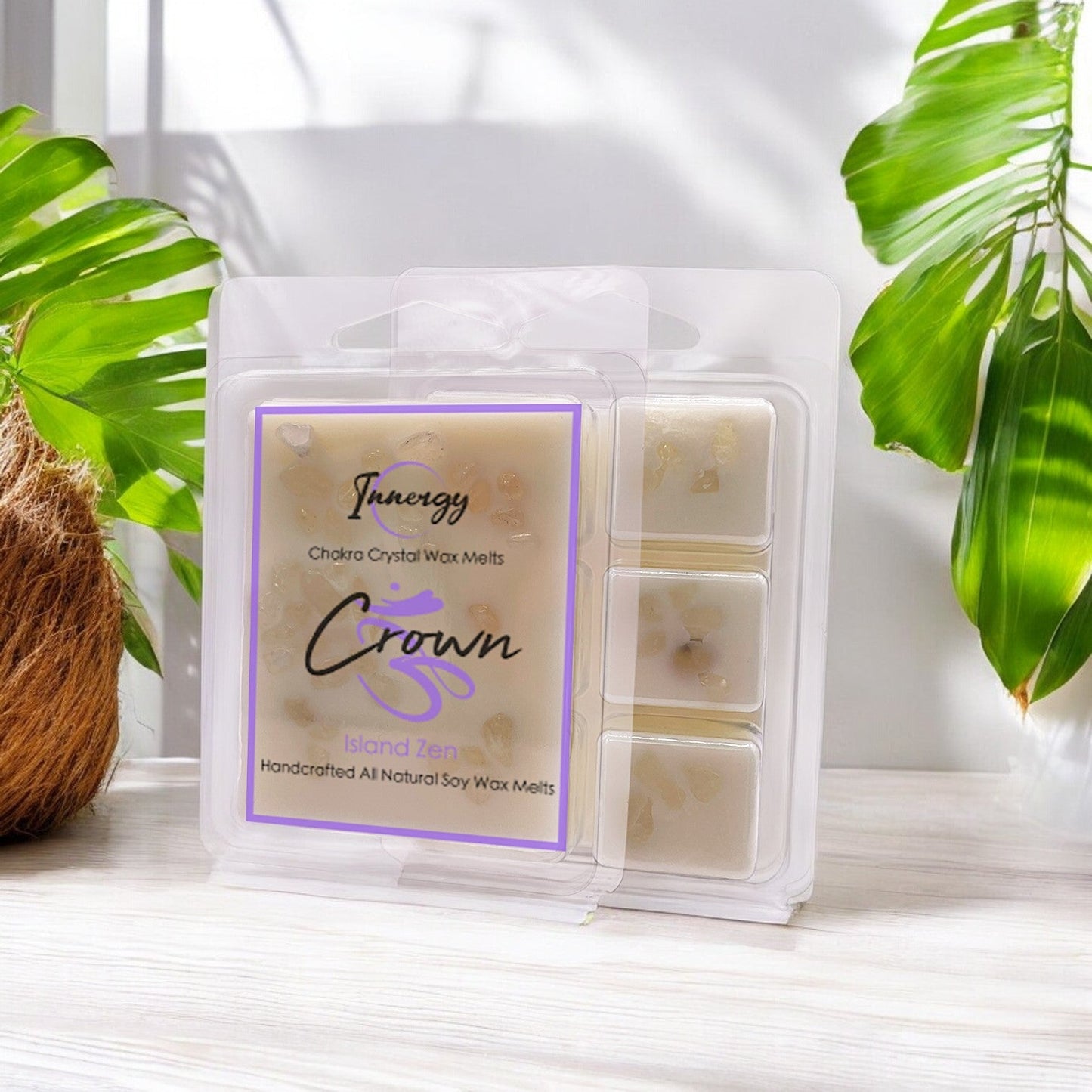 Crown Chakra Crystal-Enhanced Premium Coconut-Soy Wax Melts - Tampa Home & Garden Store