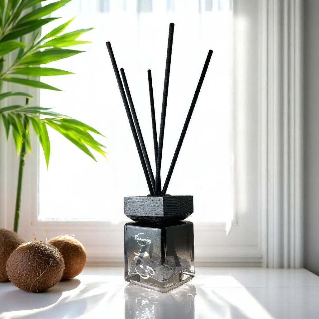 Crown Chakra Crystal-Enhanced Reed Oil Diffuser, Island Zen Scent, 100ml - Tampa Home & Garden Store