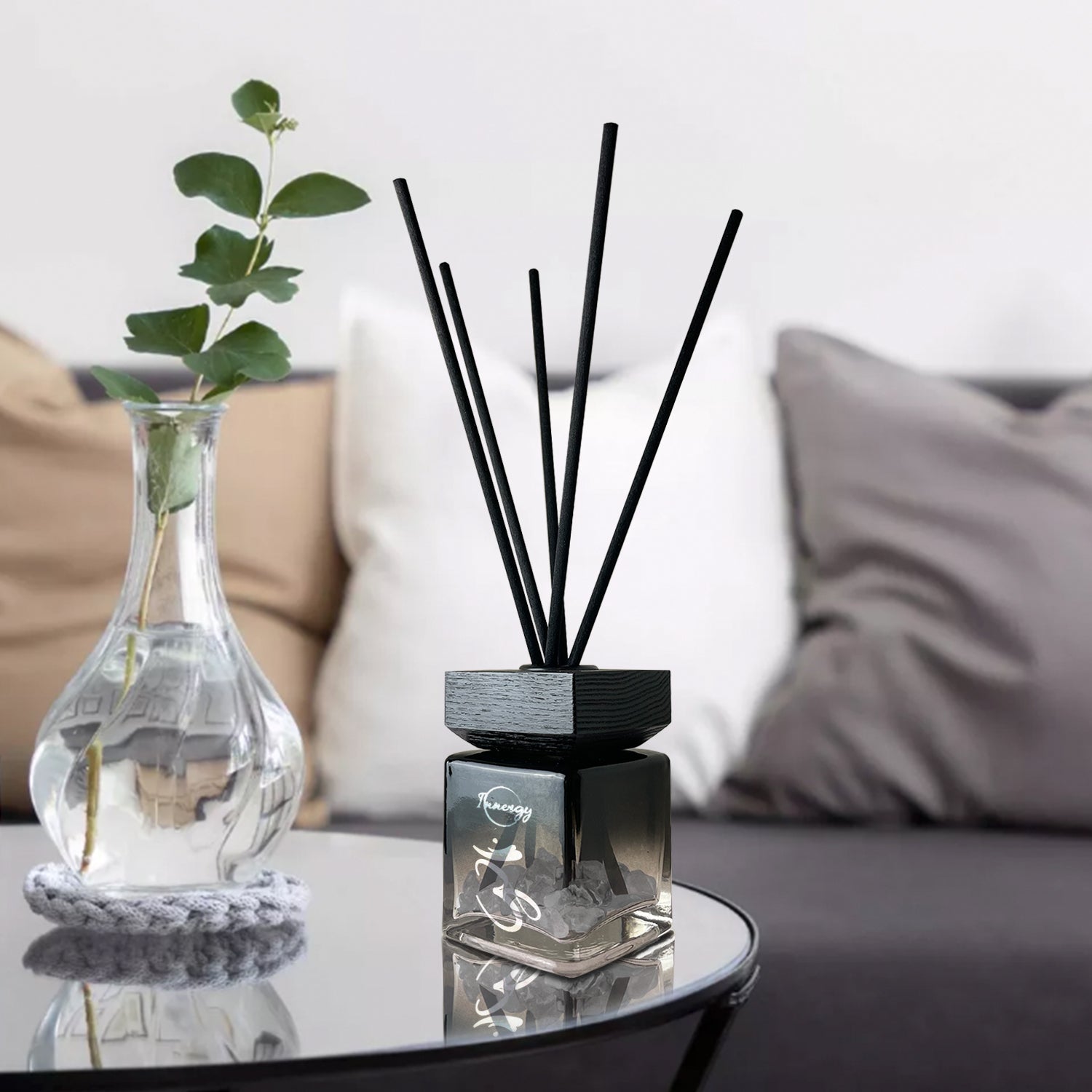 Crown Chakra Crystal-Enhanced Reed Oil Diffuser, Island Zen Scent, 100ml - Tampa Home & Garden Store