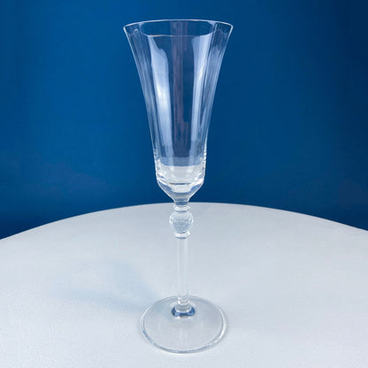 Crystal Champagne Glasses with Ball Stem. Enchantress by Mikasa. Frosted Ball Shaped like Berries & Leaves. Set of 11. Beautiful Ping. - Tampa Home & Garden Store