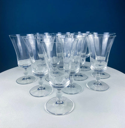 Crystal Water/Ice Tea Goblets with Ball Stem. Enchantress by Mikasa. Frosted Ball Shaped like Berries & Leaves. Set of 10. Beautiful Ping. - Tampa Home & Garden Store