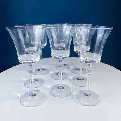 Crystal Wine Goblets with Ball Stem. Enchantress by Mikasa. Frosted Ball Shaped like Berries & Leaves. Set of 9. Stunning Ping. - Tampa Home & Garden Store