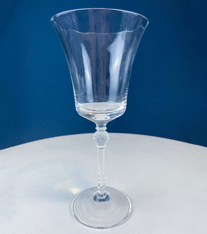 Crystal Wine Goblets with Ball Stem. Enchantress by Mikasa. Frosted Ball Shaped like Berries & Leaves. Set of 9. Stunning Ping. - Tampa Home & Garden Store