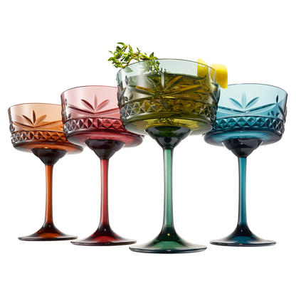 Onix Acrylic Champagne Coupe and Cocktail Set