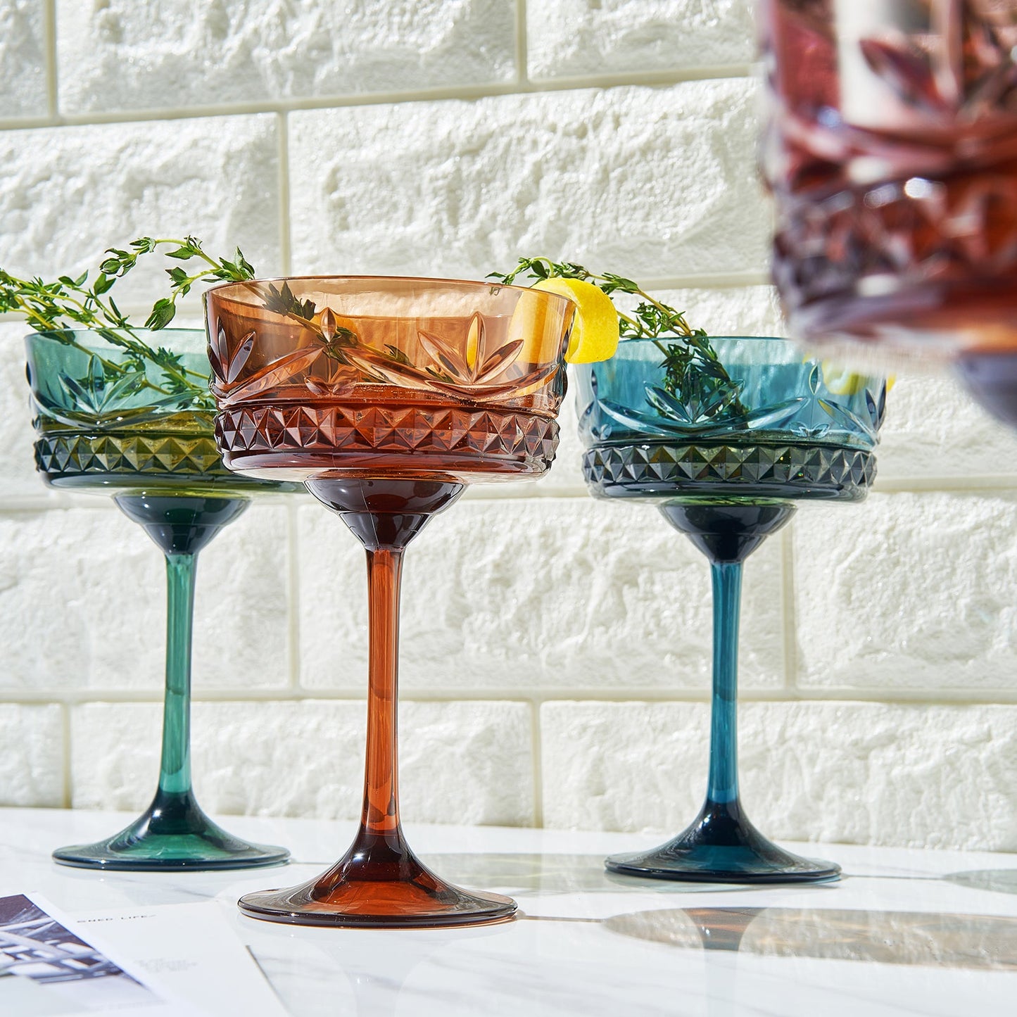 Onix Acrylic Champagne Coupe and Cocktail Set