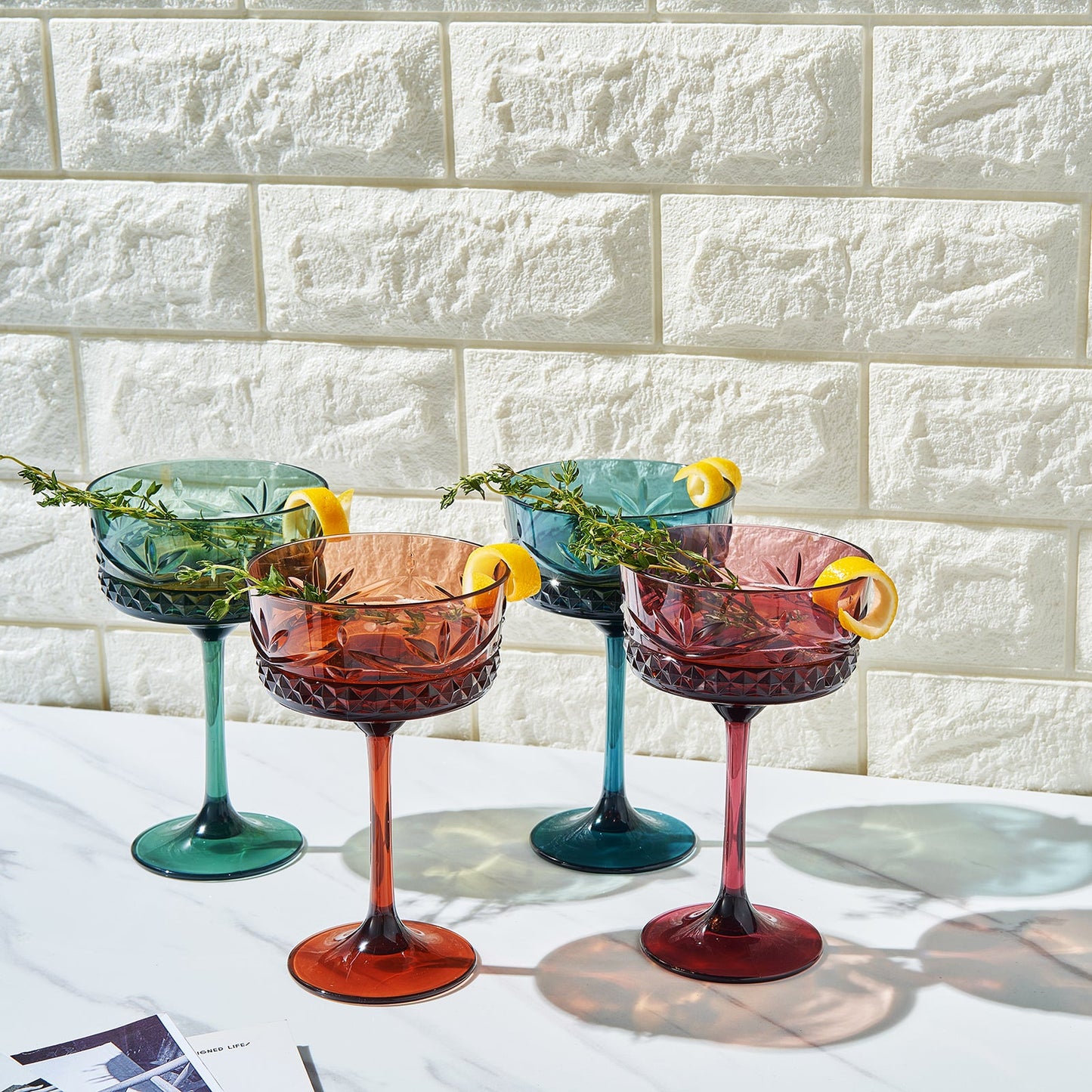 Onix Acrylic Champagne Coupe and Cocktail Set