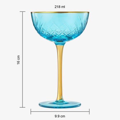 Set of 2 Crystal Champagne Coupe Glasses