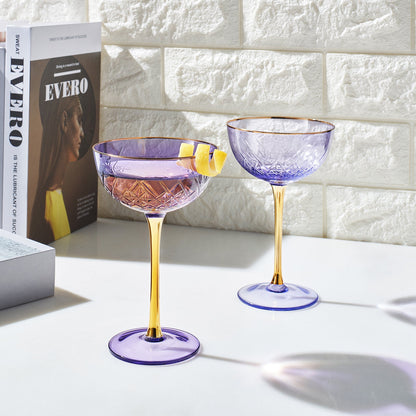 Bellissimo Crystal Champagne Coupe Glass Set of 2