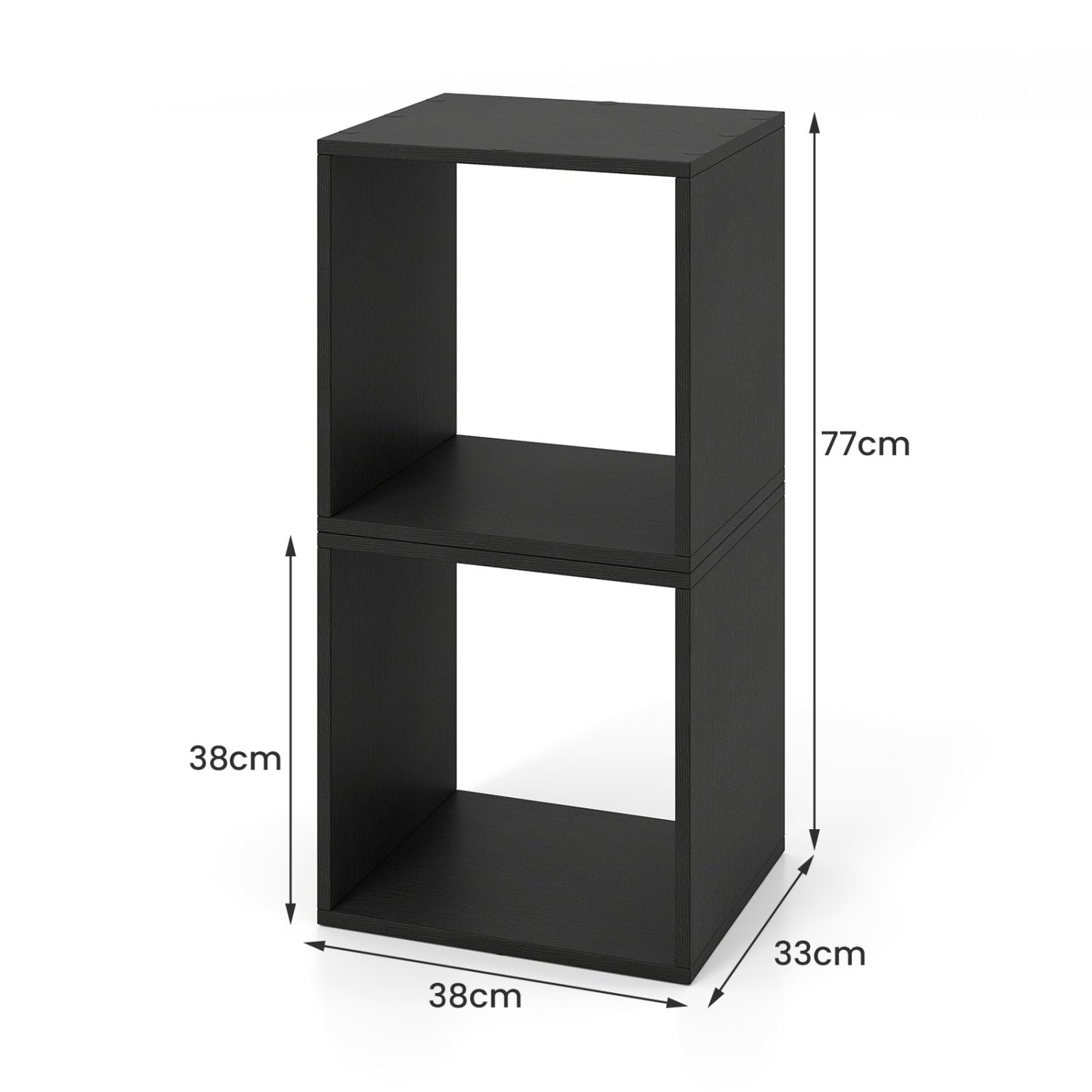 DirectDeals Cube Storage Organizer Set of 2 black modular bookcases with open cubby shelves on Tampa Home & Garden Store
