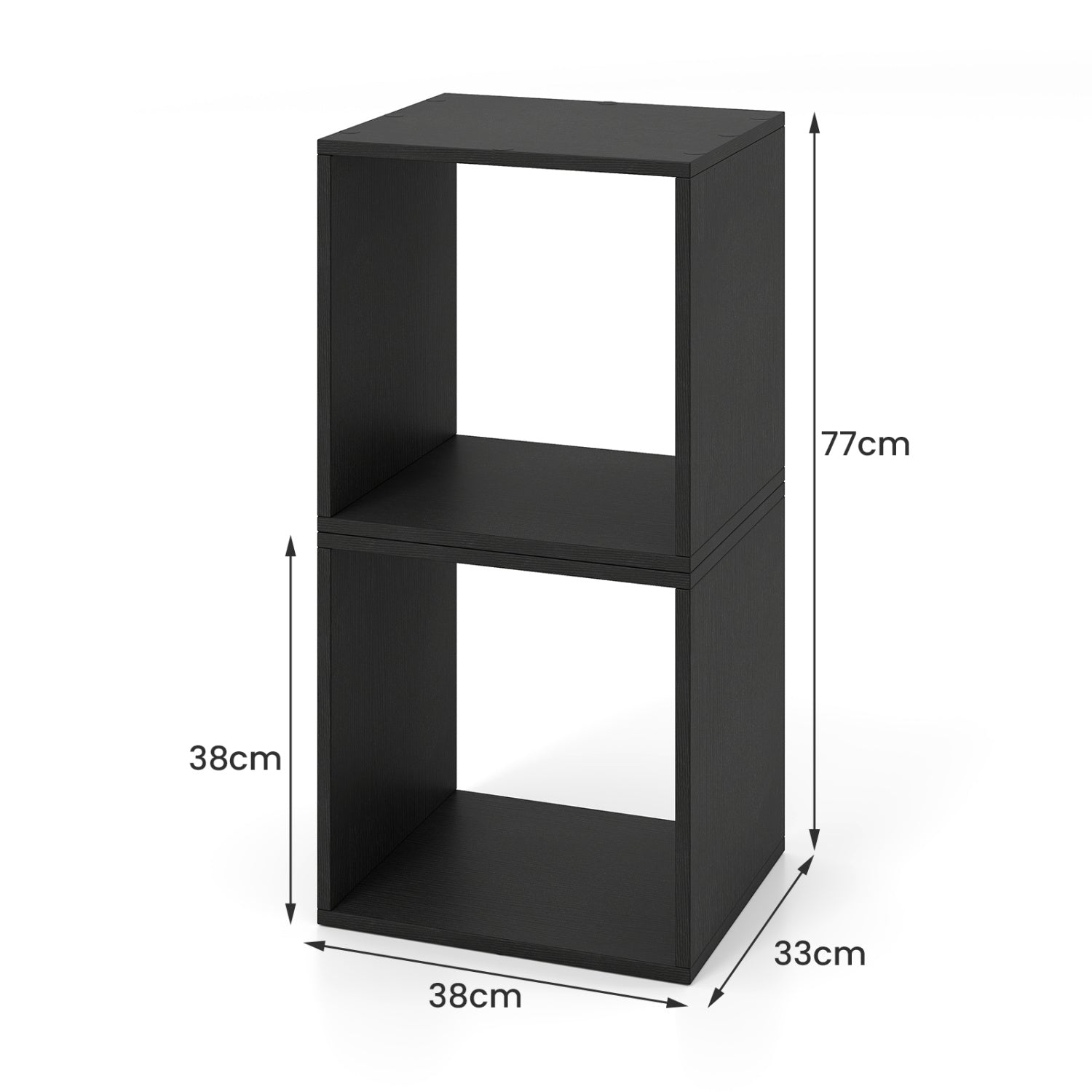 DirectDeals Cube Storage Organizer Set of 2 black modular bookcases with open cubby shelves on Tampa Home & Garden Store