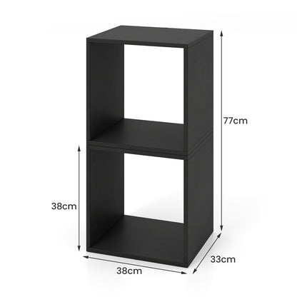 DirectDeals Cube Storage Organizer Set of 2 black modular bookcases with open cubby shelves on Tampa Home & Garden Store