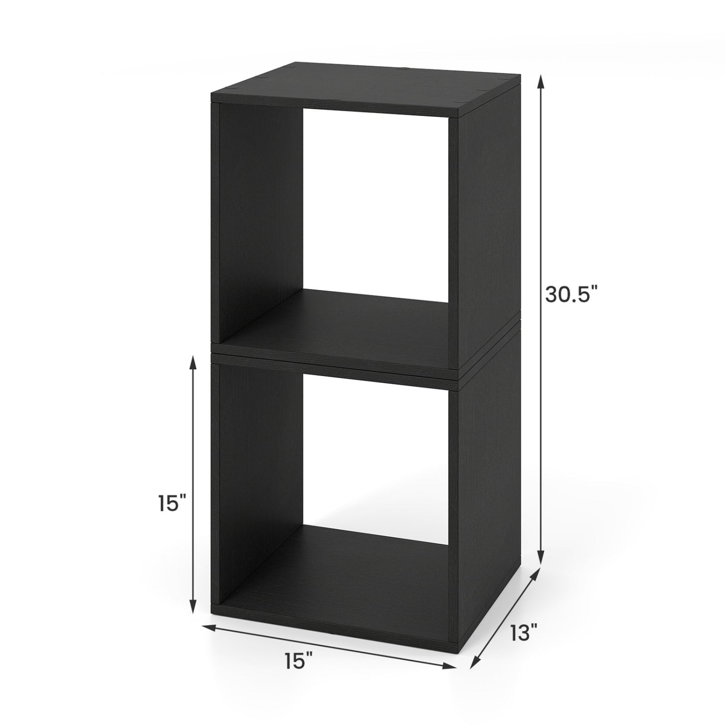 Cube storage bookcase set of 2 in black, DirectDeals modular unit on Tampa Home & Garden Store