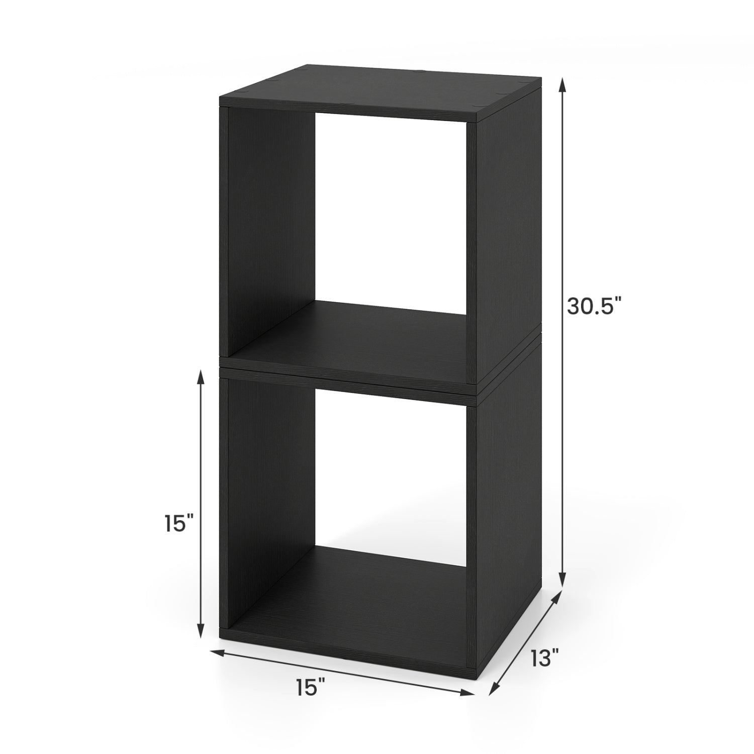 Cube storage bookcase set of 2 in black, DirectDeals modular unit on Tampa Home & Garden Store