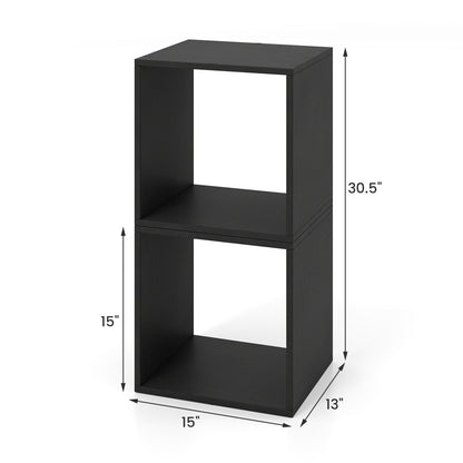 Cube storage bookcase set of 2 in black, DirectDeals modular unit on Tampa Home & Garden Store