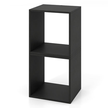 Cube storage organizer bookcase set of 2 in black, DirectDeals, modular open-cube design on Tampa Home & Garden Store