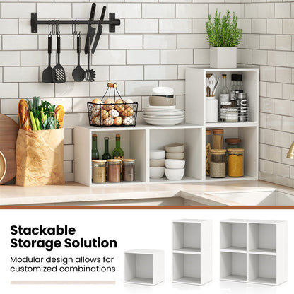 Cube Storage Organizer Stackable Open Book Shelf Wooden Display Shelving Unit