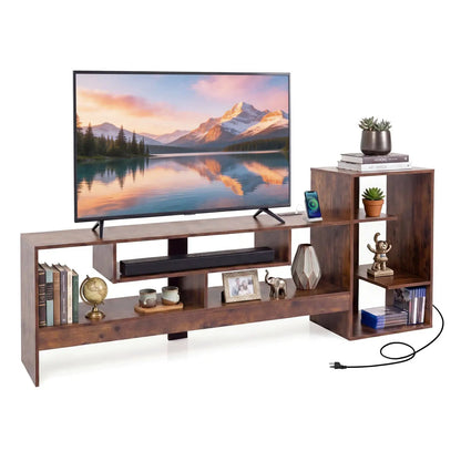 TV Stand for 55 Inch TV Power Outlets and Storage