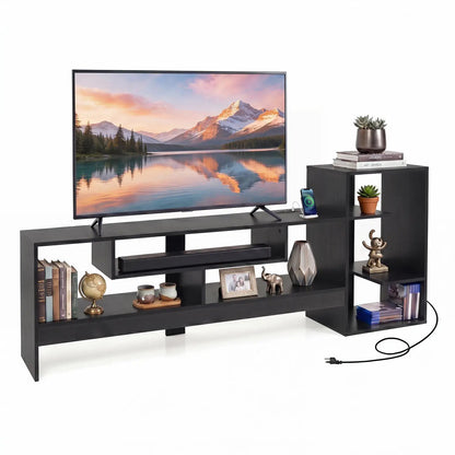 TV Stand for 55 Inch TV Power Outlets and Storage