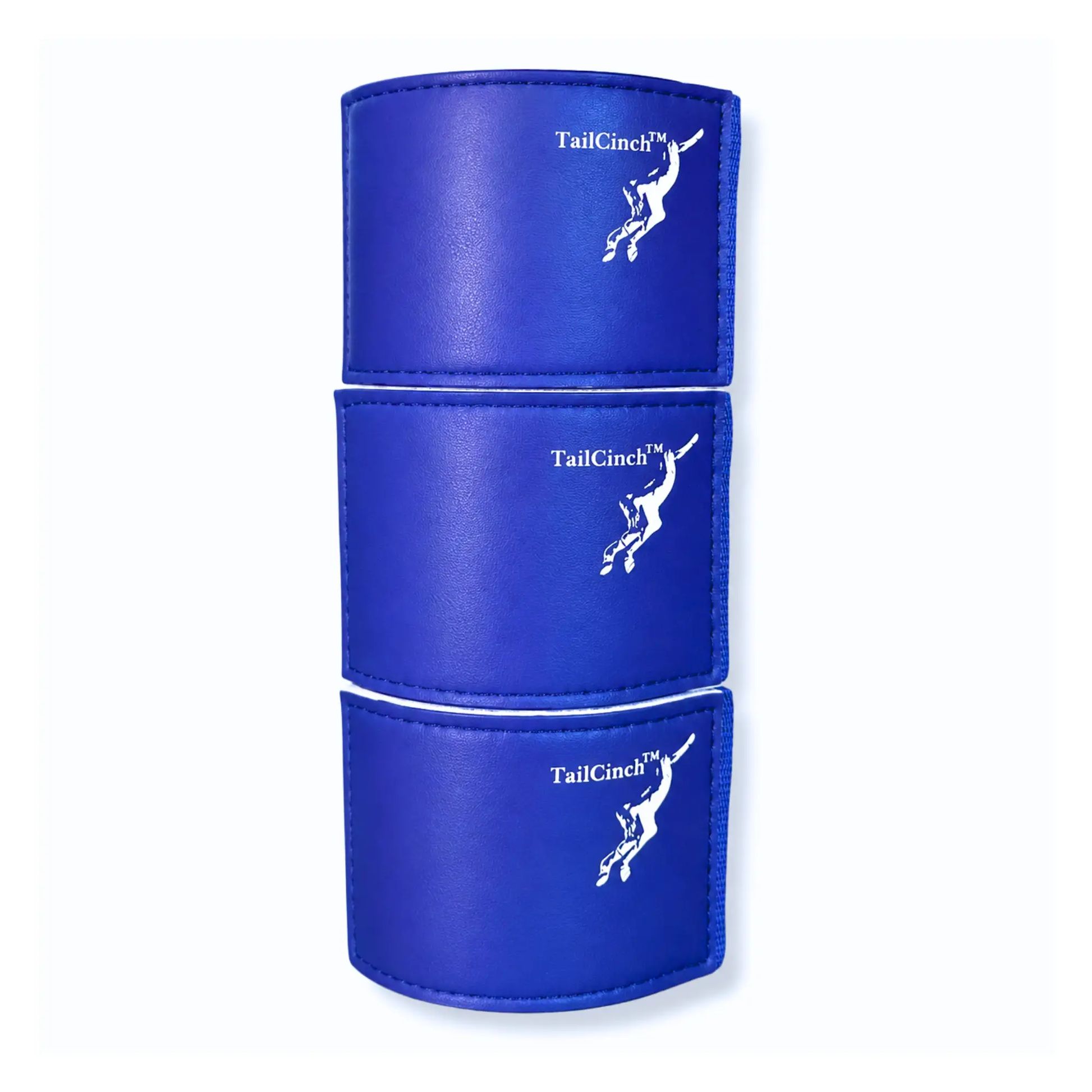 TailCinch Tail Tie Cuff XL blue leather horse tack accessory with white logo on Tampa Home & Garden Store