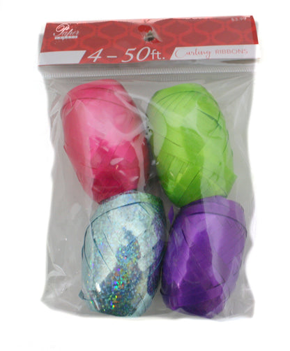 Curling Ribbon Eggs 4Pk - Blue(3)/Wht - Tampa Home & Garden Store