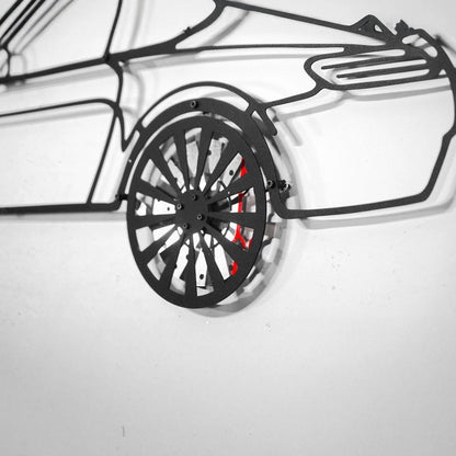 Custom Car Metal Wall Art with Spinning Wheels, Personalized Car Design, Custom Auto Gift for Men, Garage Decor, Your Car Line Art-KAFMEKA048 - Tampa Home & Garden Store