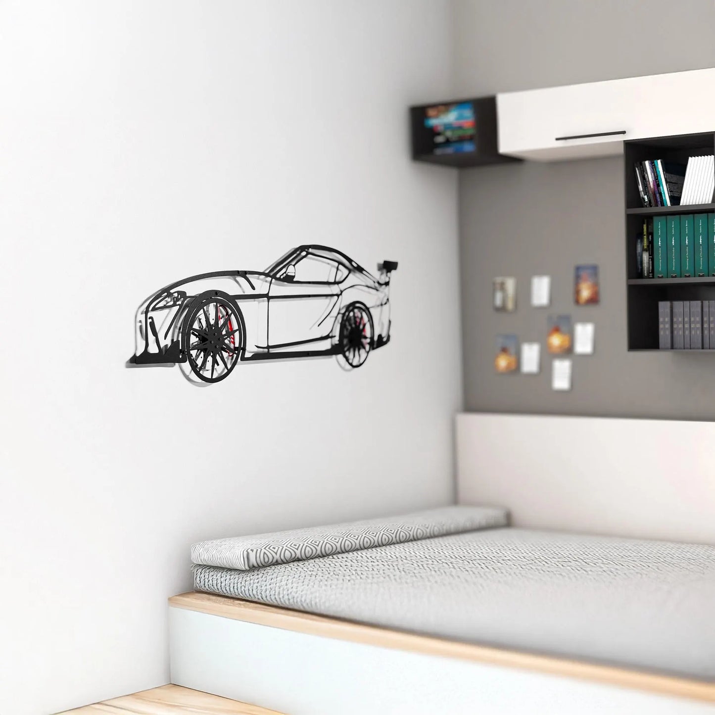Custom Car Metal Wall Art with Spinning Wheels, Personalized Car Design, Custom Auto Gift for Men, Garage Decor, Your Car Line Art-KAFMEKA048 - Tampa Home & Garden Store