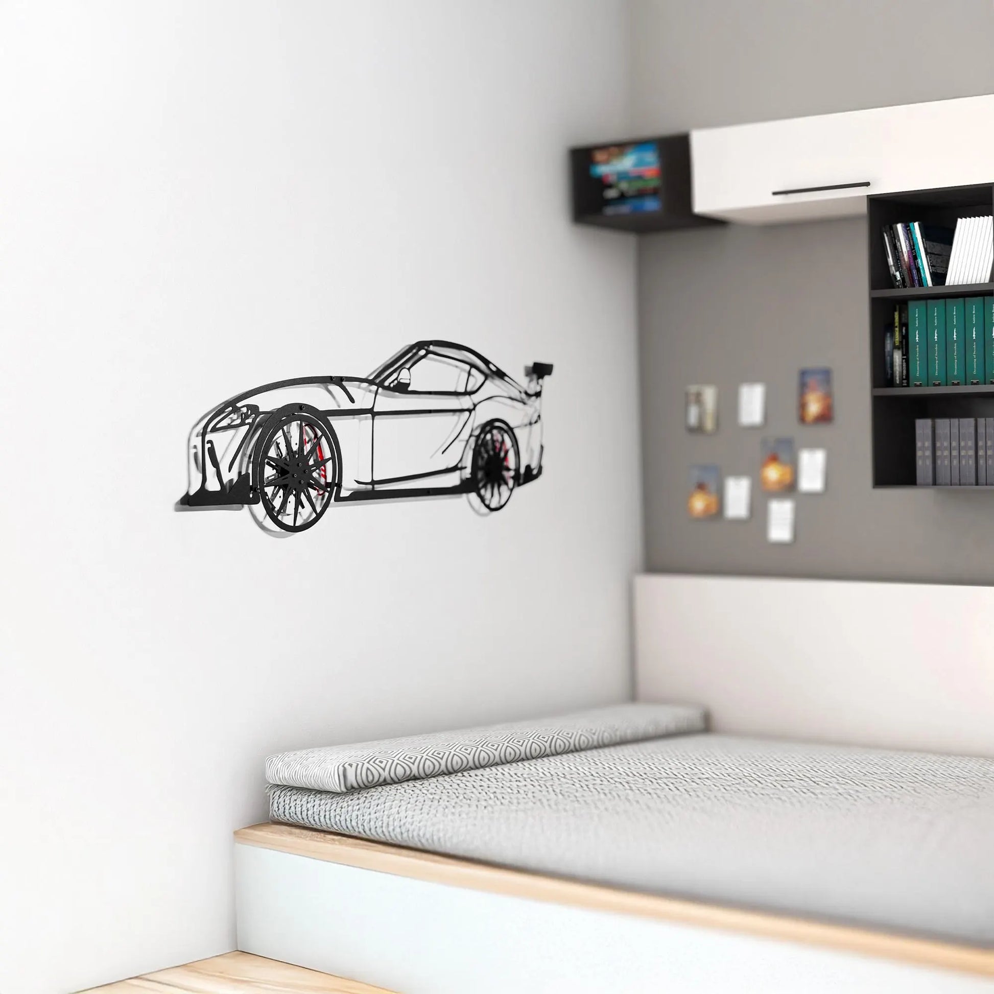 Custom Car Metal Wall Art with Spinning Wheels, Personalized Car Design, Custom Auto Gift for Men, Garage Decor, Your Car Line Art-KAFMEKA048 - Tampa Home & Garden Store
