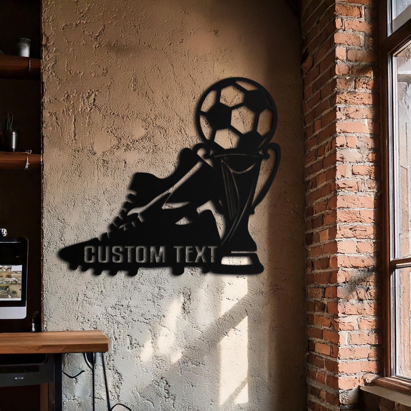 Custom Soccer Trophy and Cleat Metal Wall Art – Personalized Sports Decor for Athletes- KAF395 - Tampa Home & Garden Store