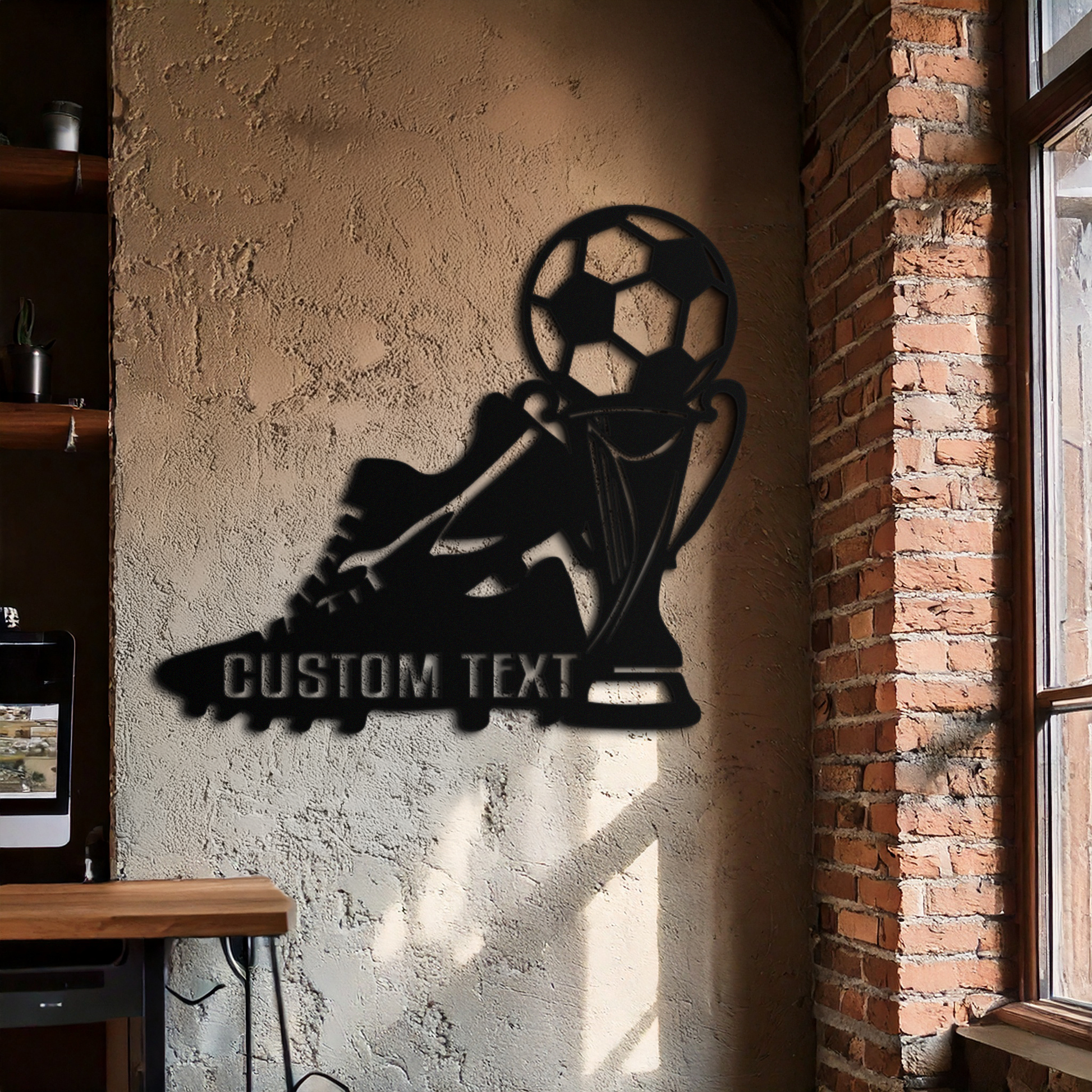Custom Soccer Trophy and Cleat Metal Wall Art – Personalized Sports Decor for Athletes- KAF395 - Tampa Home & Garden Store