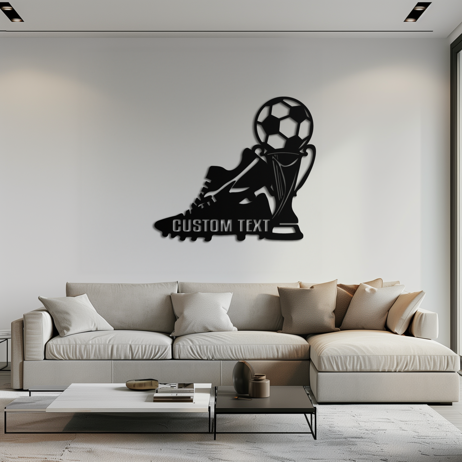 Custom Soccer Trophy and Cleat Metal Wall Art – Personalized Sports Decor for Athletes- KAF395 - Tampa Home & Garden Store
