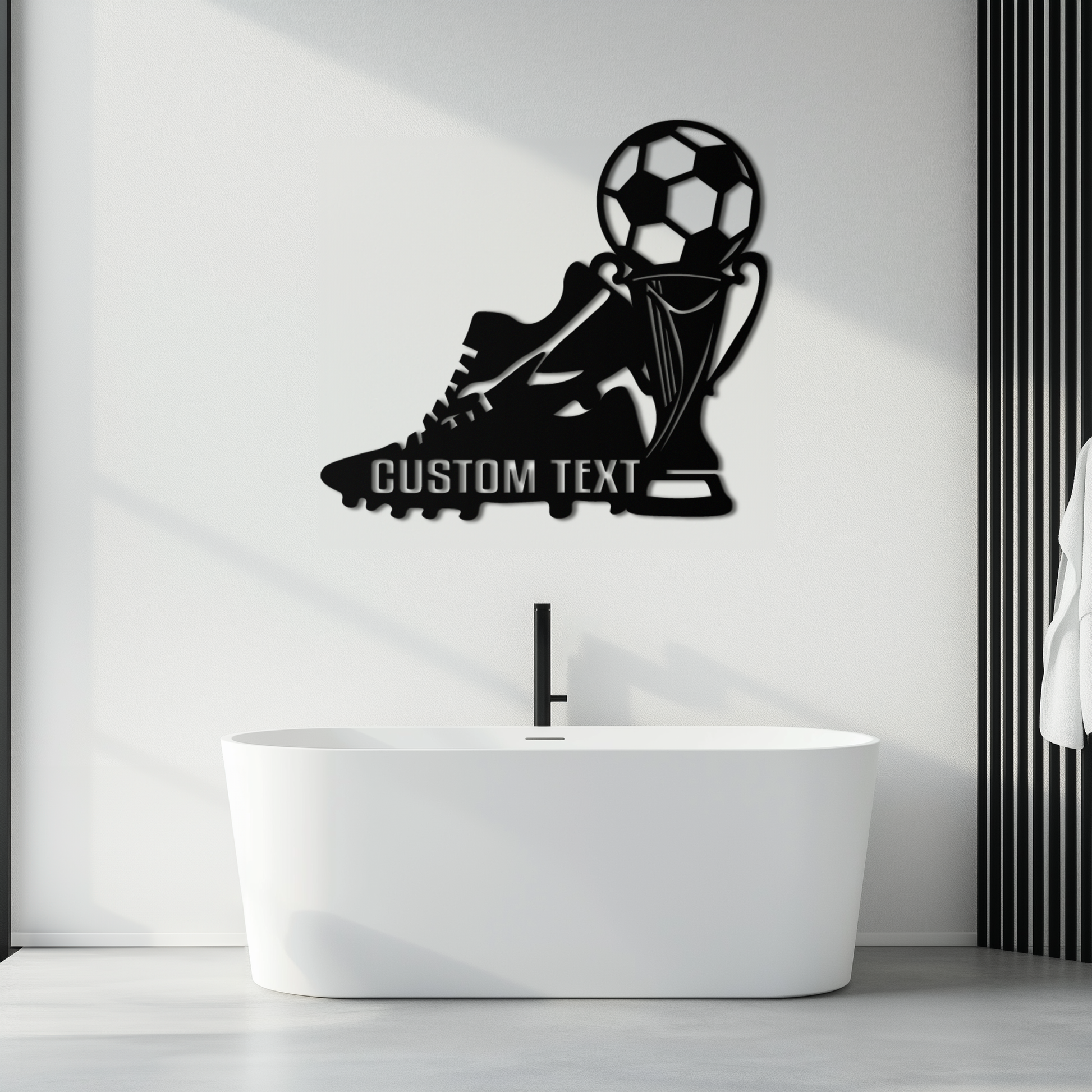 Custom Soccer Trophy and Cleat Metal Wall Art – Personalized Sports Decor for Athletes- KAF395 - Tampa Home & Garden Store
