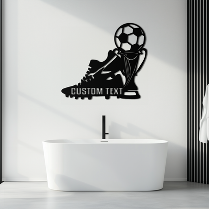 Custom Soccer Trophy and Cleat Metal Wall Art – Personalized Sports Decor for Athletes- KAF395 - Tampa Home & Garden Store