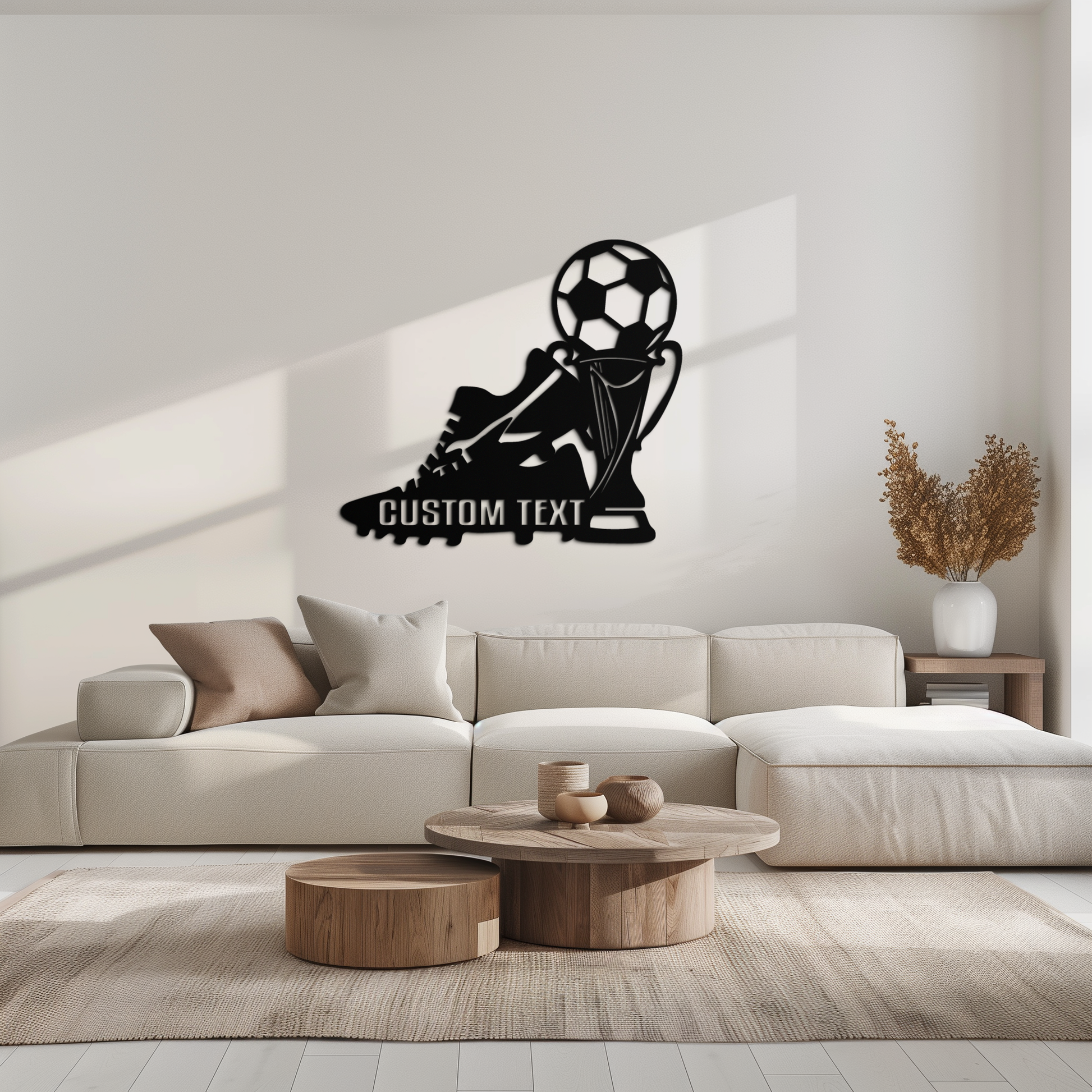 Custom Soccer Trophy and Cleat Metal Wall Art – Personalized Sports Decor for Athletes- KAF395 - Tampa Home & Garden Store