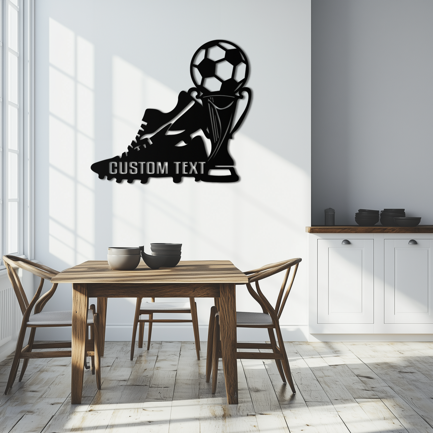 Custom Soccer Trophy and Cleat Metal Wall Art – Personalized Sports Decor for Athletes- KAF395 - Tampa Home & Garden Store