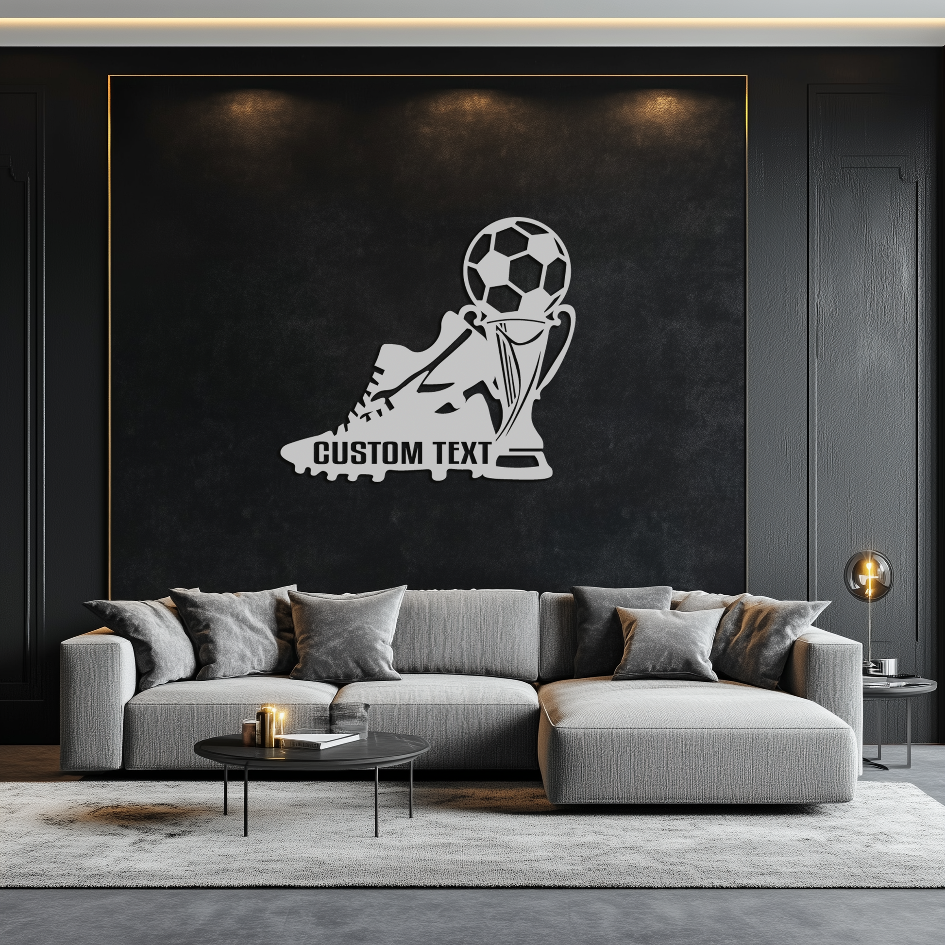 Custom Soccer Trophy and Cleat Metal Wall Art – Personalized Sports Decor for Athletes- KAF395 - Tampa Home & Garden Store