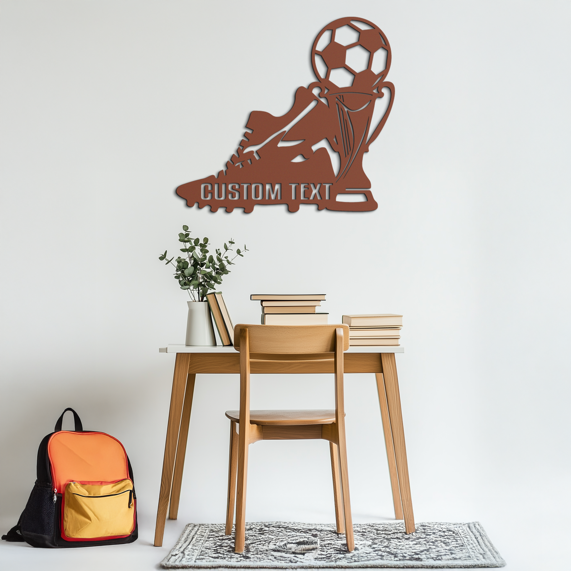Custom Soccer Trophy and Cleat Metal Wall Art – Personalized Sports Decor for Athletes- KAF395 - Tampa Home & Garden Store