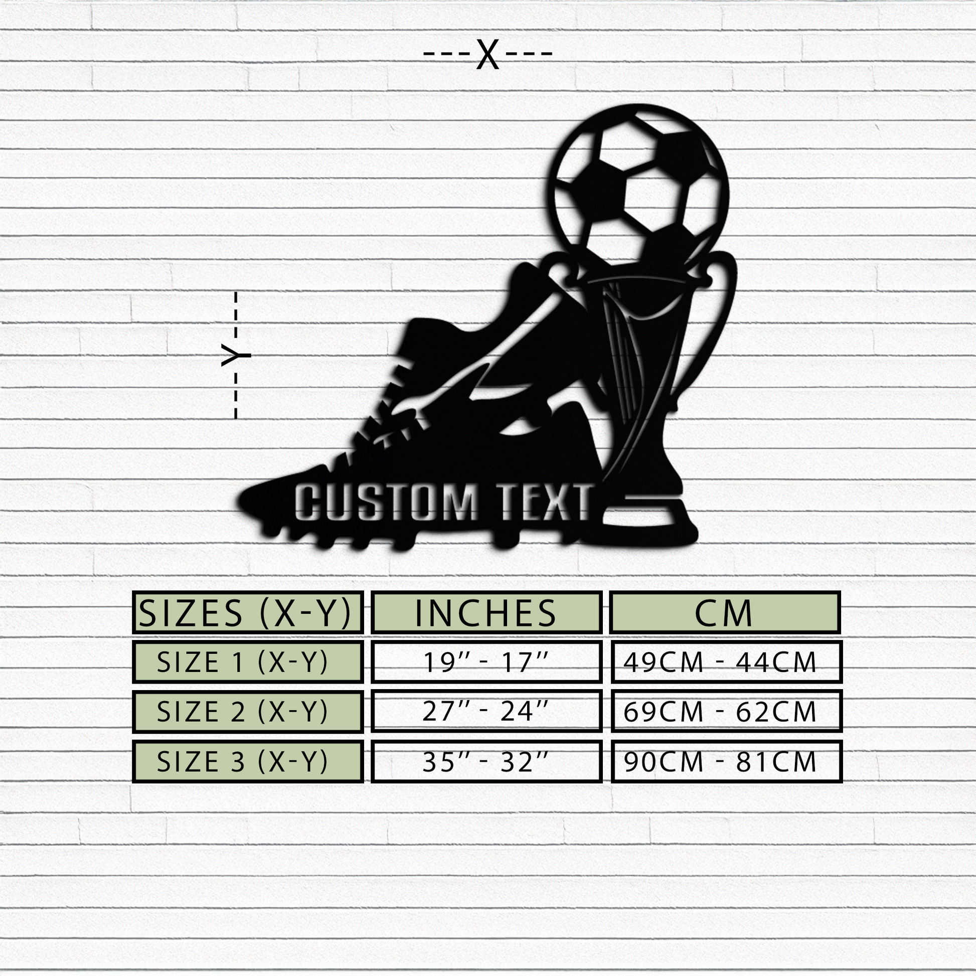 Custom Soccer Trophy and Cleat Metal Wall Art – Personalized Sports Decor for Athletes- KAF395 - Tampa Home & Garden Store
